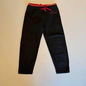 Disney | Girl’s Minnie Sweatpants | Black with Red Trim | Size XS